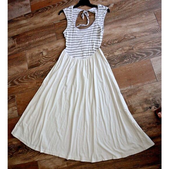 Free People Beach OB1715132 MD Off White Striped Alana Open-Back Midi Dress - Picture 8 of 11